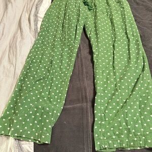Xhilaration Green Pajama Pants with White Dots